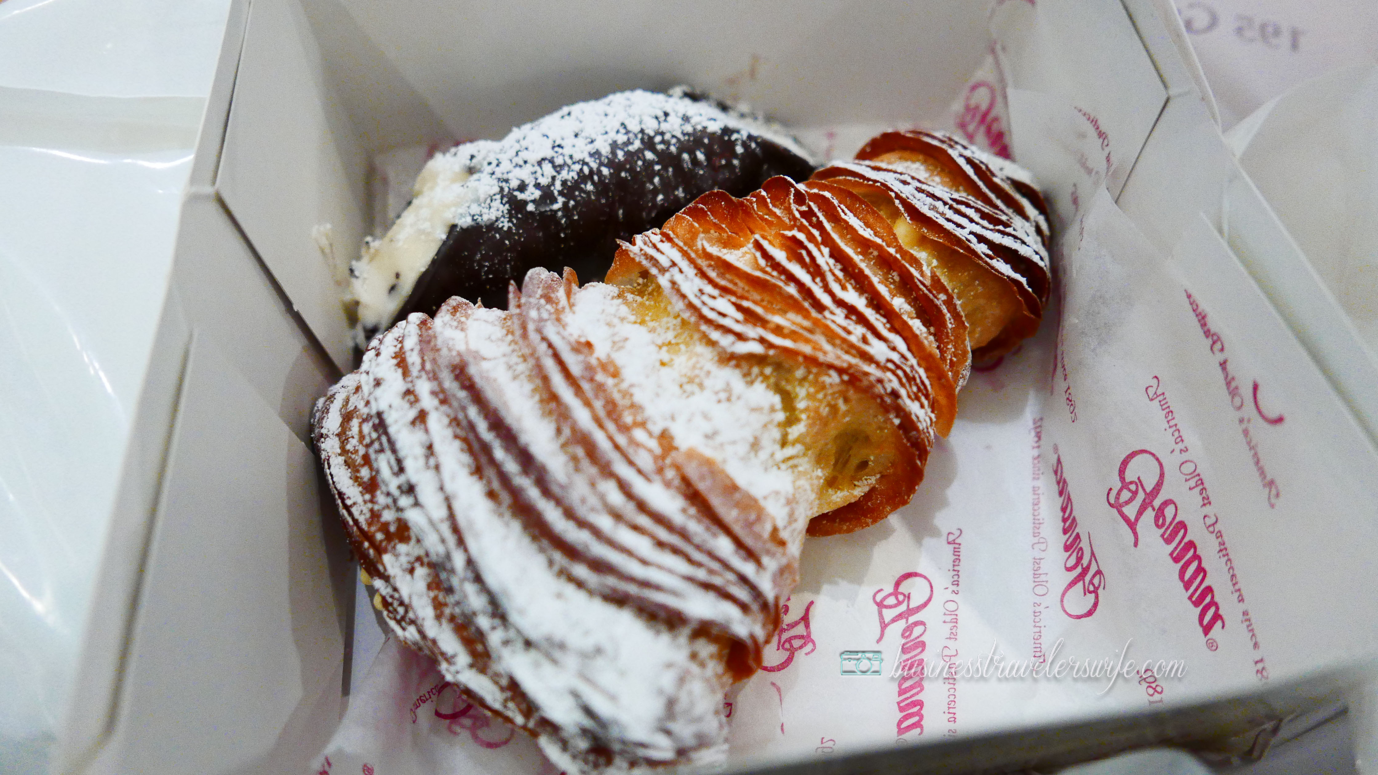 indulge like a food in NYC - what to eat in New York Ferrara Bakery lobster tail chocolate cannoli