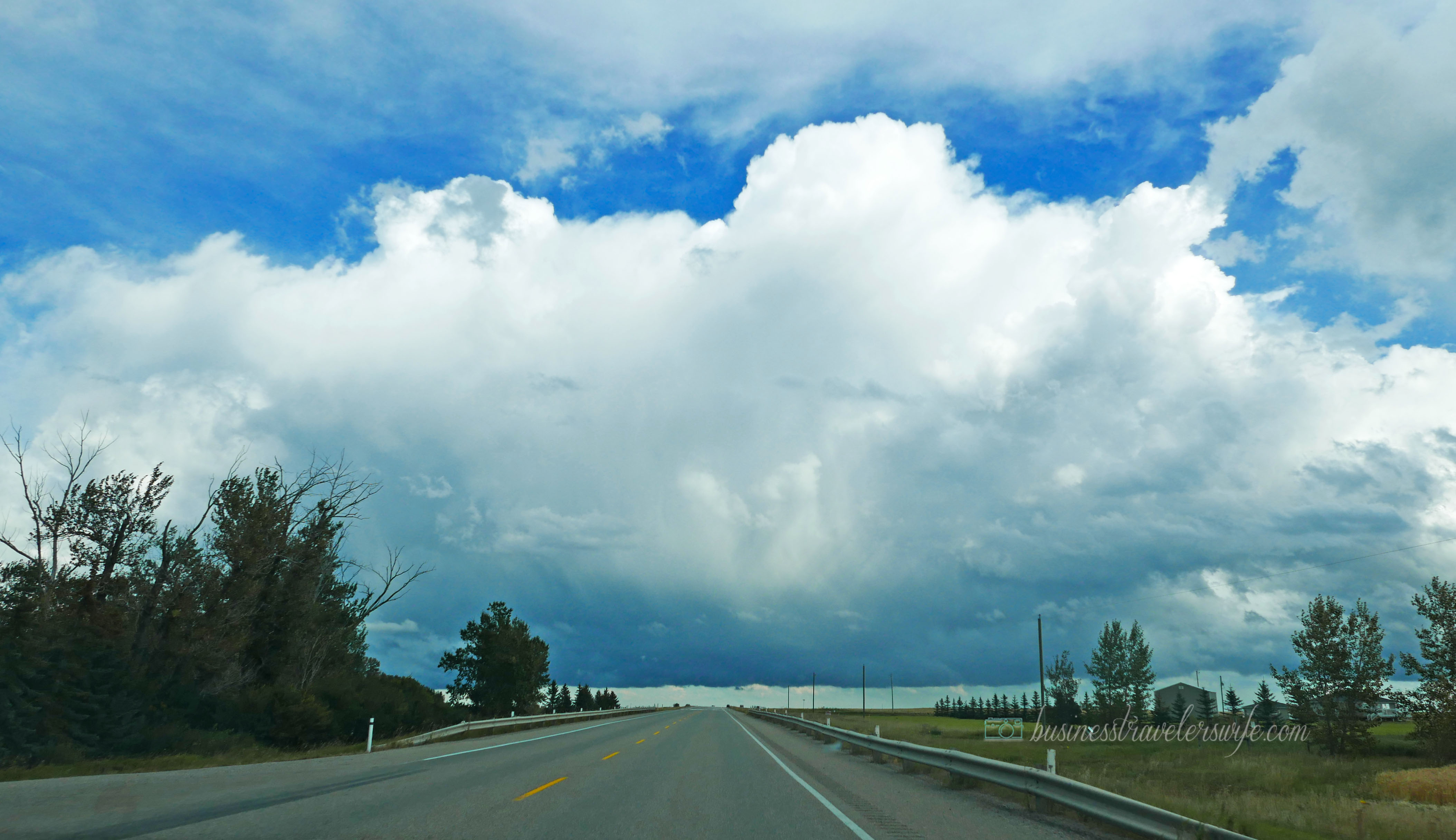 cross-country roadtrip drive from calgary to toronto clouds alberta