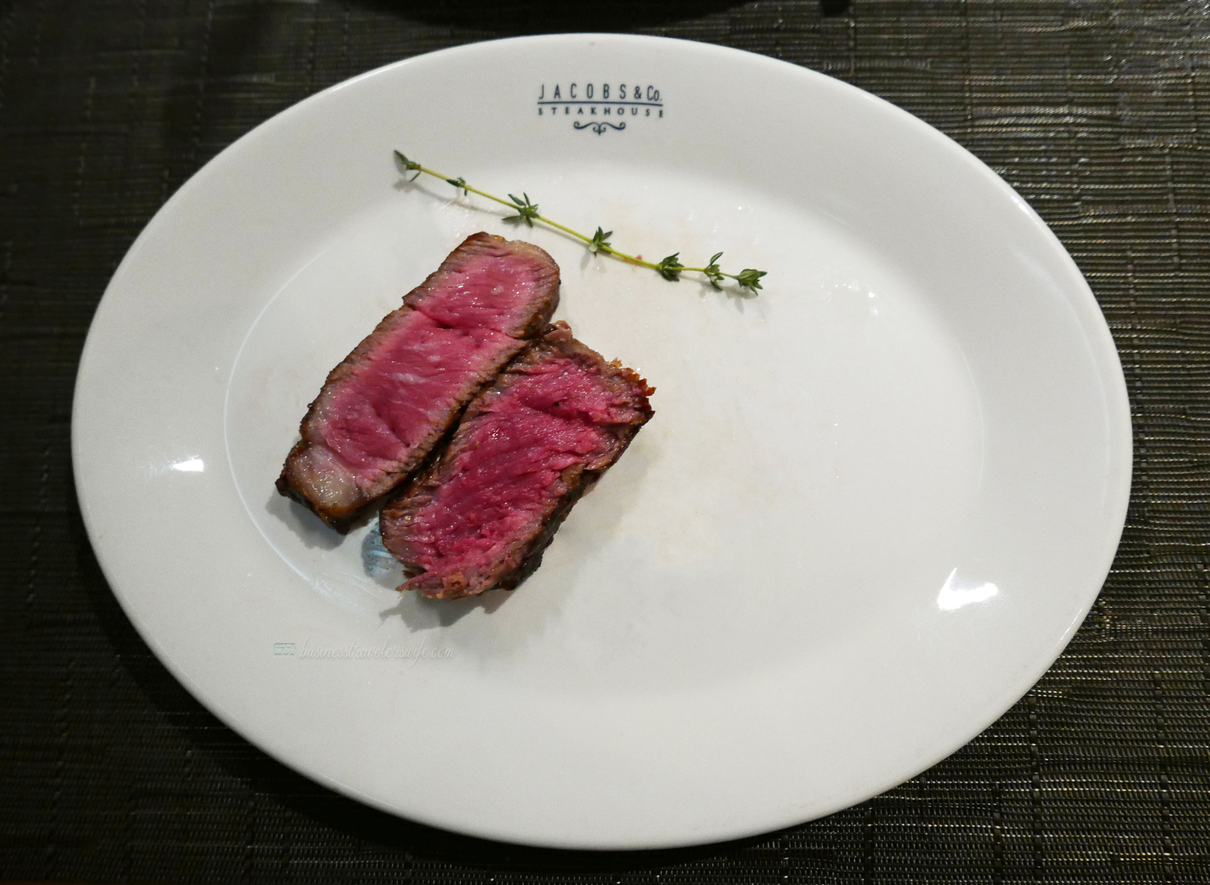 Toronto Jacobs & Co. Steakhouse romantic dinner medium rare steak Canadian Prime Angus Striploin from Prince Edward Island Striploin USDA Prime Black Angus Ribeye