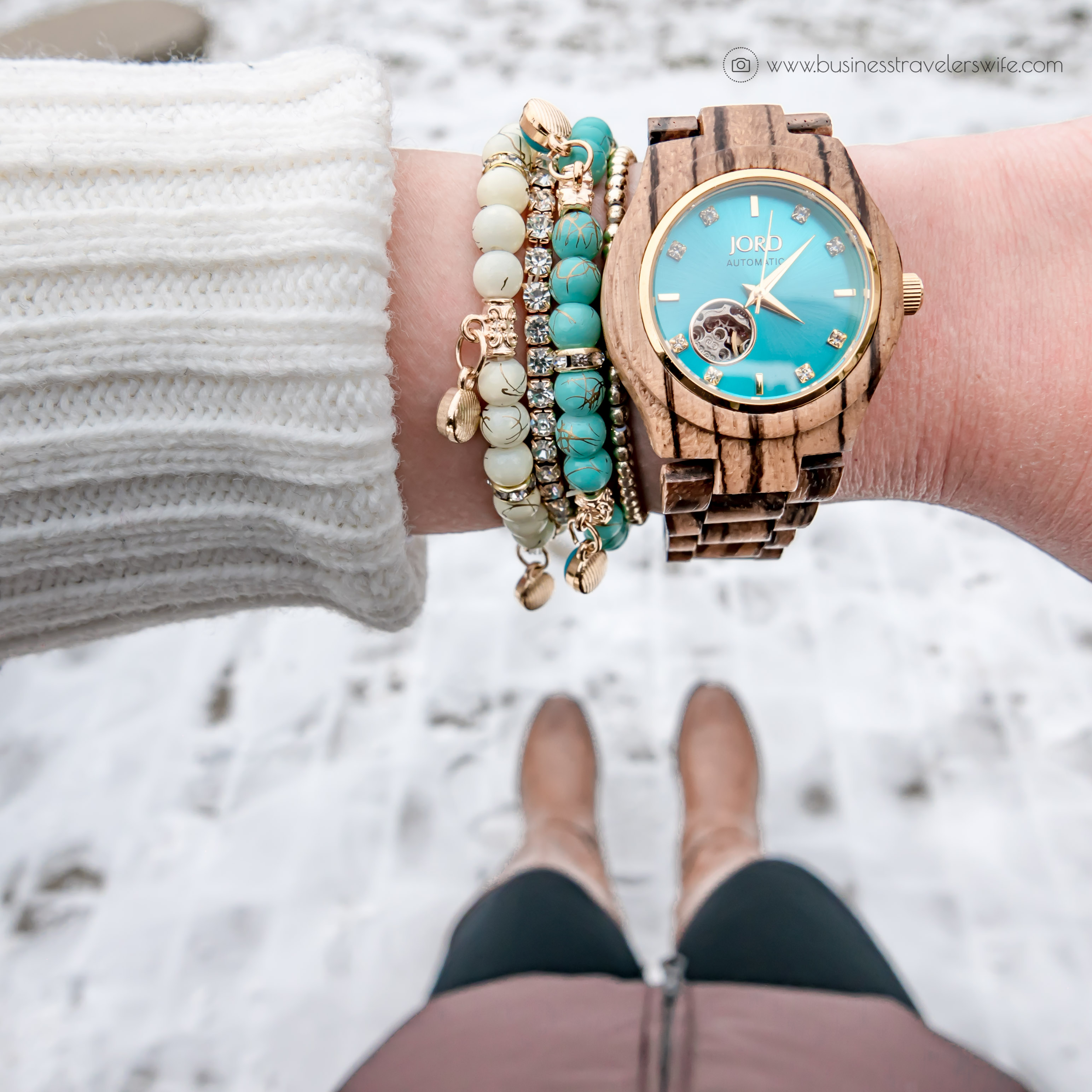 Back to Basics - New Year, New Travel Accessory, New Unique Watch Jord Wood Watch Cora Series Turquoise Zebrawood