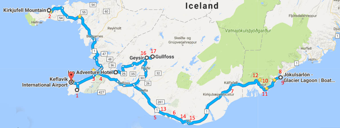 5-Day Itinerary For An Epic Iceland Self-Drive Tour Map
