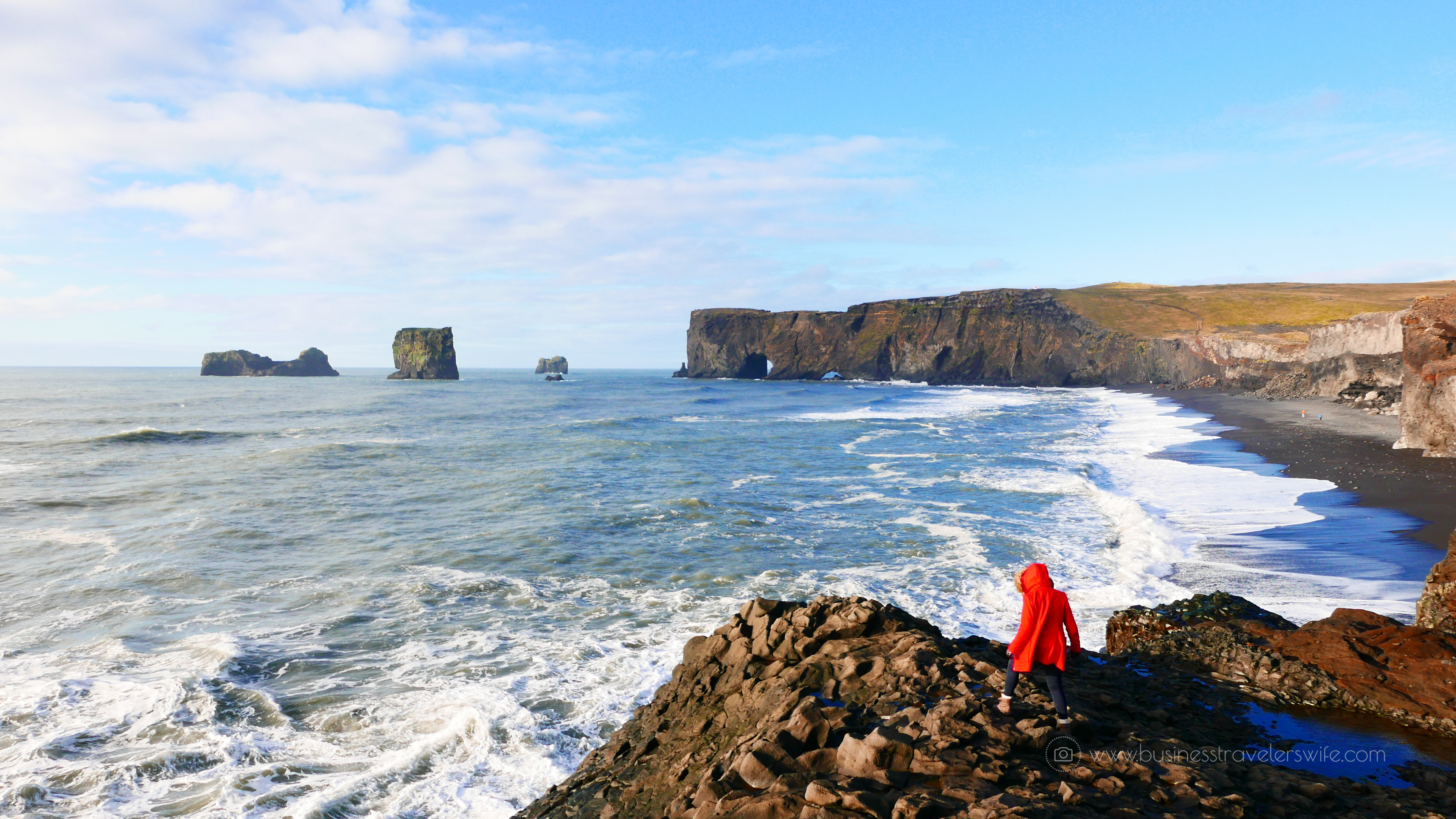 Traveling to Iceland itinerary and pictures Kirkjufjara Black Sand Beach by Dyrholaey