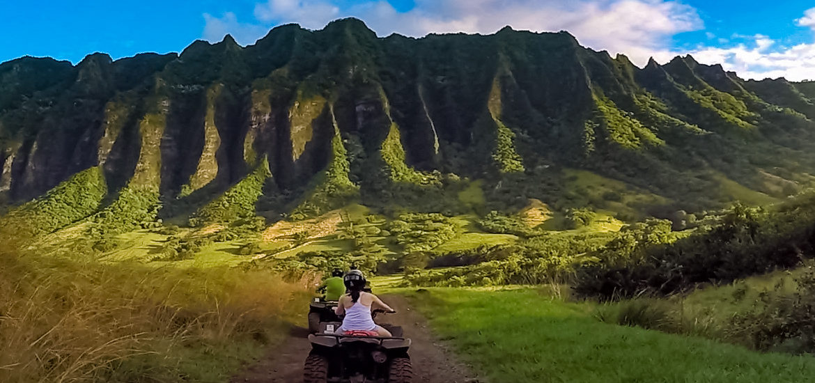 ATV Tour in Kualoa Ranch Oahu Mountain Ridge View