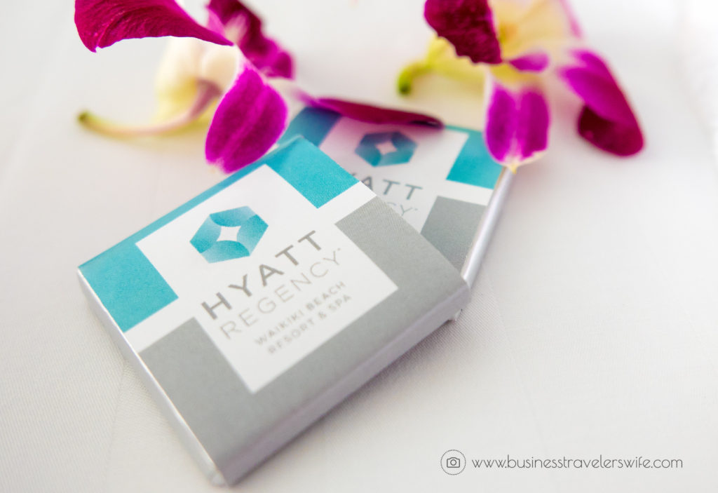 Hotel Review on Hyatt Regency Waikiki Beach Resort & Spa Honolulu Oahu Hawaii Welcome Amenities Chocolates
