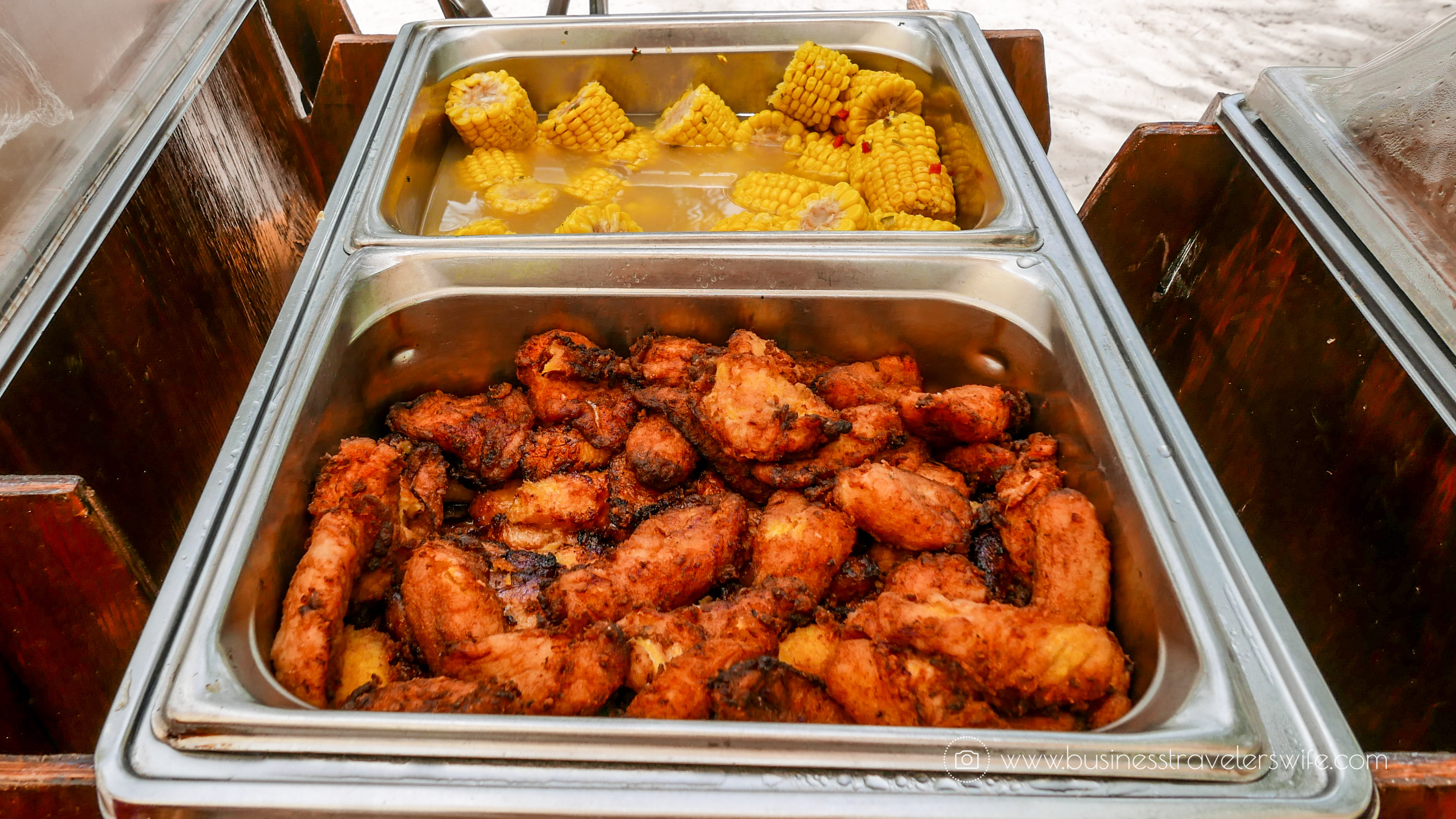 VIP Beach Day and Dolphin Encounter on Blue Lagoon Island, Bahamas Lunch Buffet Corn on the Cob Fried Plantain (1 of 1)