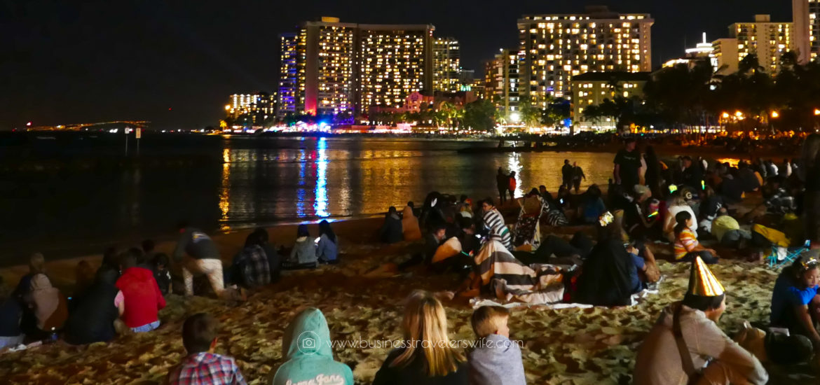Countdown to New Year at the Waikiki Beach