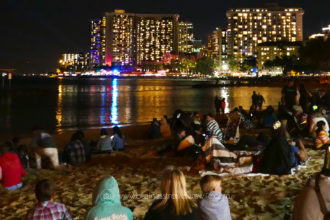 Countdown to New Year at the Waikiki Beach