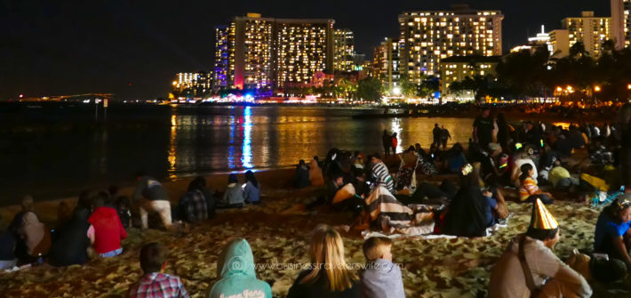 Countdown to New Year at the Waikiki Beach