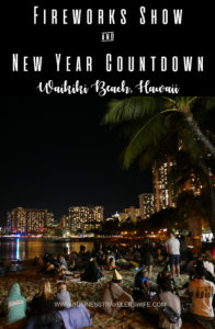 Fireworks Show Display and Countdown to New Year at Hawaii's Waikiki Beach