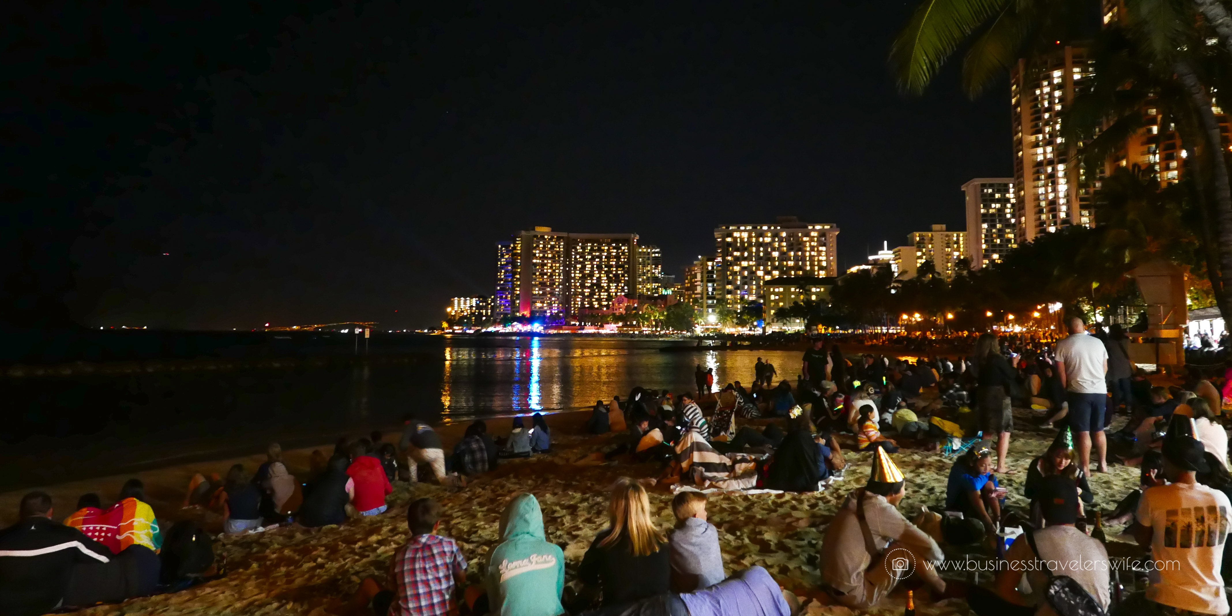 Countdown to New Year at the Waikiki Beach