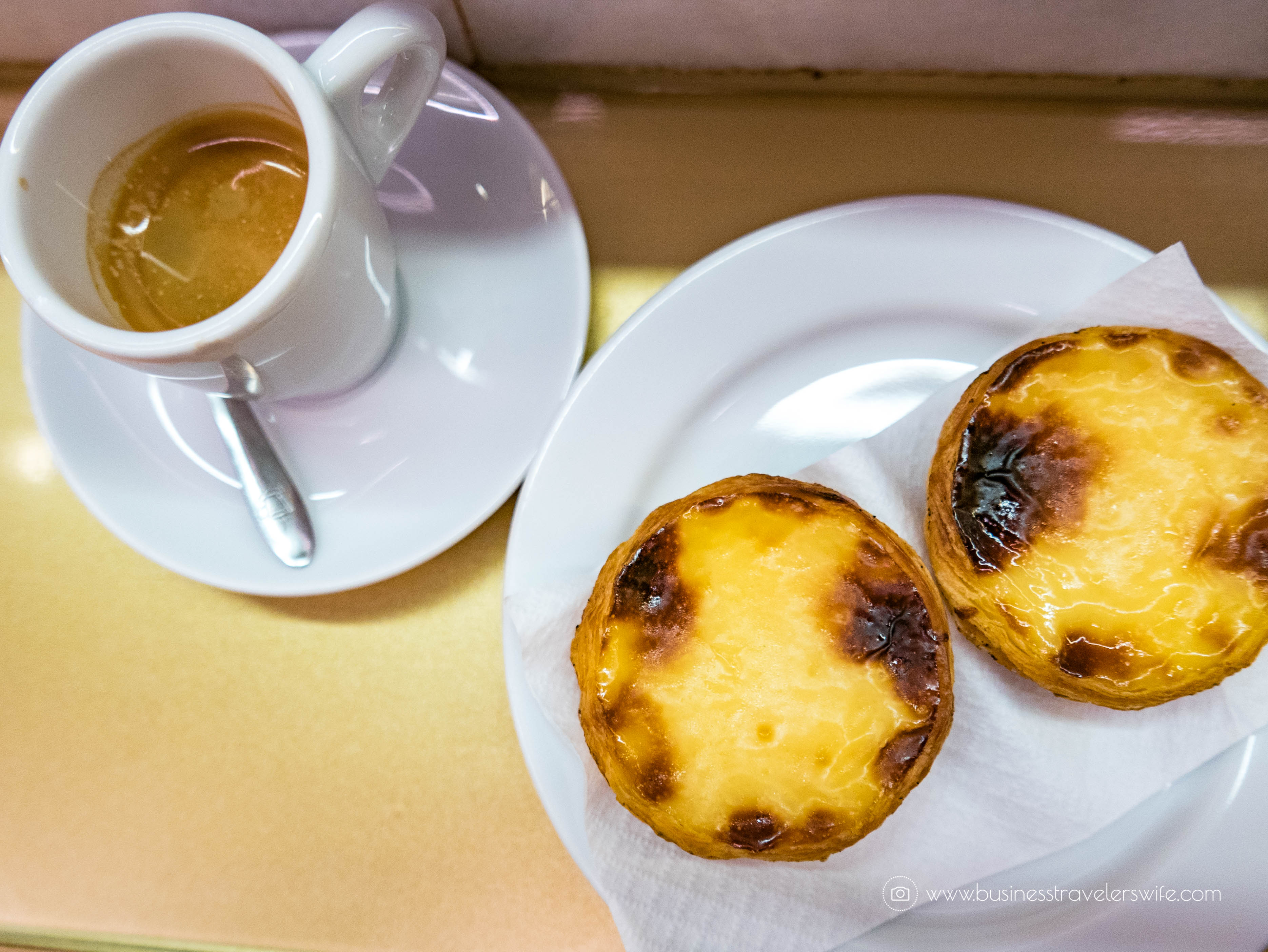 15 Travel Tips for Your First Trip to Lisbon Portugal Pastel de Nata Portuguese Egg Tart Portuguese coffee espresso