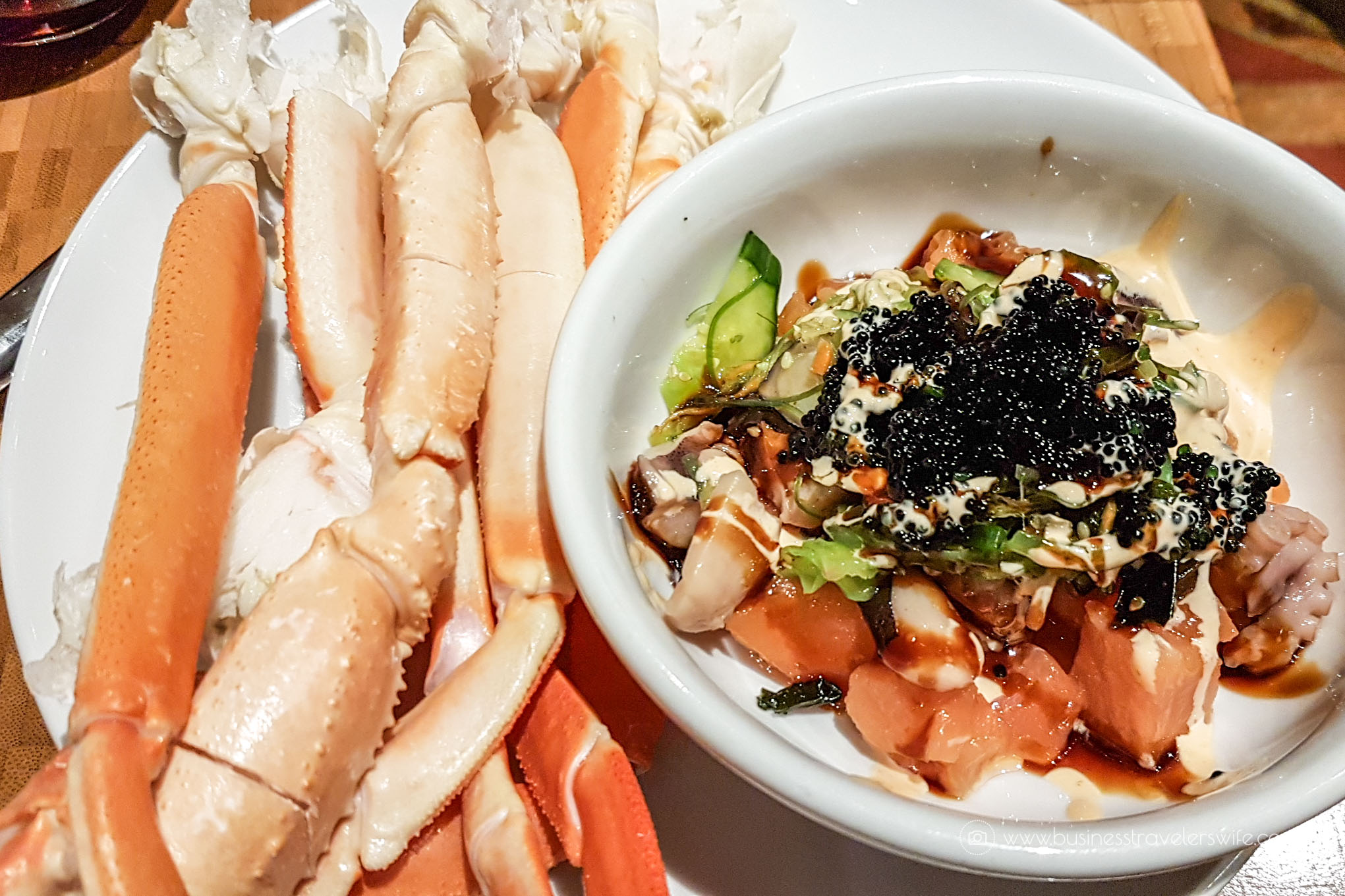Las Vegas Travel Hack Using myVEGAS Rewards and Hotel Comps Complimentary Dinner Buffet at The Buffet, Aria Poke Bowl Crab Legs
